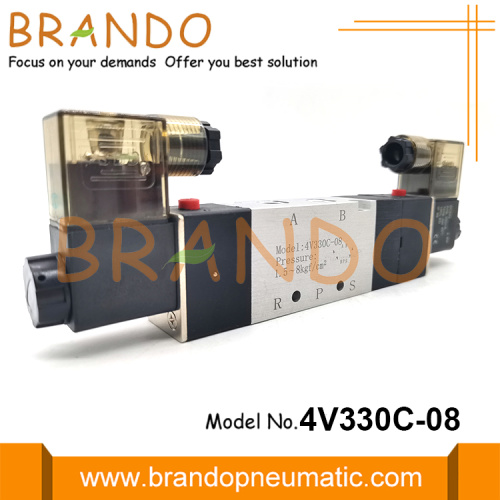 4V330C-08 5/3 válvula solenoide neumática de tipo Airtac