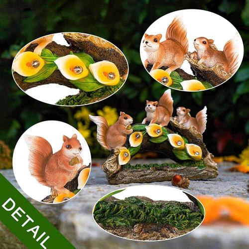  Garden Stakes Decor Garden Squirrel Statues Solar Light Factory