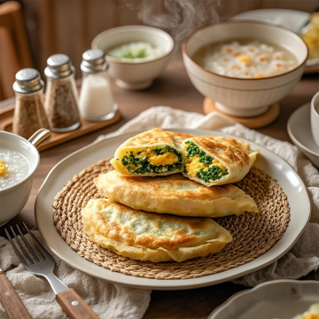 Panqueca de cebolinha em chinês