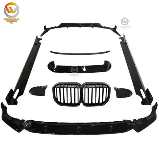 BMW G07 X7 2019+ Front Bumper Lip Spoiler Grille ABS Carbon Kit