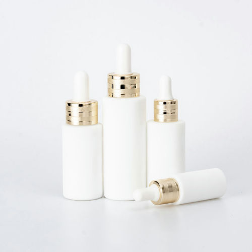 Opaque Wite Luxury Glass Serum Bottle with Dropper