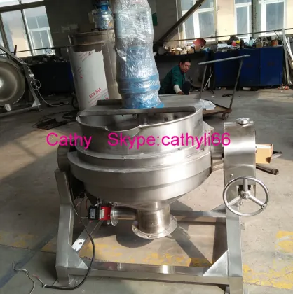 Gas jacketed cooking kettle with agitator