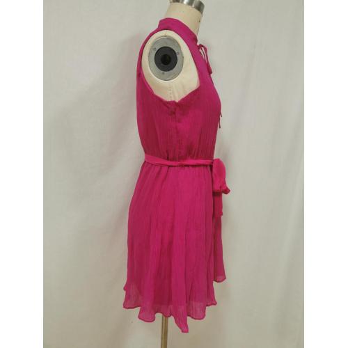 Shift Dress with Belt Chiffon Pleating Fabrics For Dress Factory