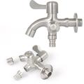 Multifunctional double-purpose faucet ss double outlet