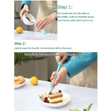 2014 new design Easy to squeeze Silicone Cake Decorating Pen cake tool