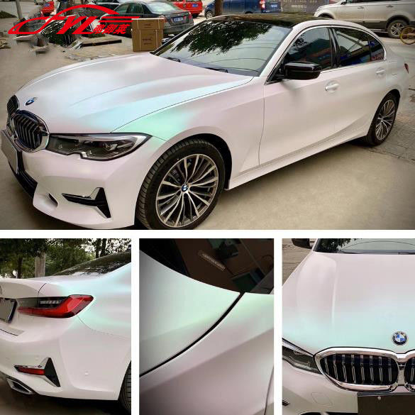 Pearl White Color Shifting Vinyl Wrap OEM Available Multiapplication 1