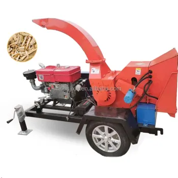 Heavy Duty Mobile Diesel Wood Chipper: Branches to Sawdust Machine