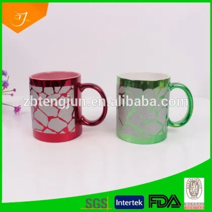 Metallic mug ceramic, colored mug, customized mug unique