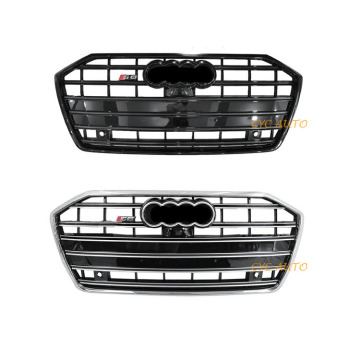 S-Line Gloss Black Front Pumper Grille S6 Style لـ Audi A6 C8 4A Avant 2019-2021