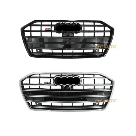 S-line Gloss Black Front Bumper Grille S6 Style for Audi A6 C8 4A Avant 2019-2021