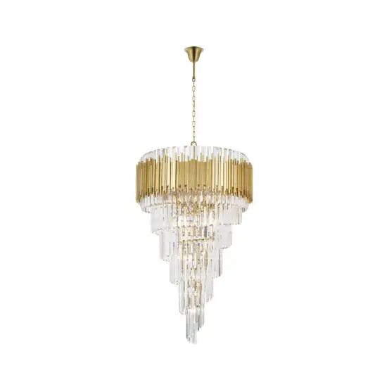 Brass Finish Chandelier Stair Lamp for Hallway and Entrance Ceiling