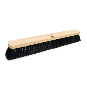 18-24 Inches Heavy Duty Wooden Push Broom with Stiff Bristles and Long Handle
