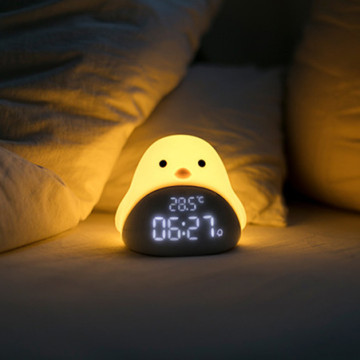 LED Digital Display Bird Alarm Clock with Dimming and Motion Sensor for Baby and Sleep