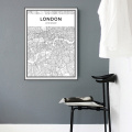 London Map Landscape Canvas Paintings Modern Black and White Poster Print Wall Art Pictures For Living Room Home Decor Unframed