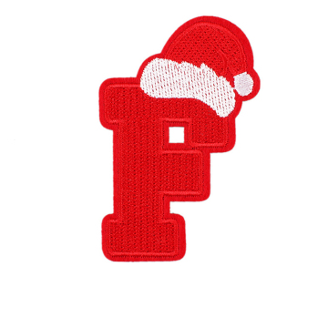 Christmas Alphabet Letter Patches Embroidery Iron-on Designs for Clothing and Accessories