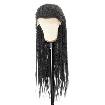 High Quality Synthetic Lace Frontal Wigs Micro Long Box Cornrow Braids Lace Frontal Wig African Full Braided Lace Wig