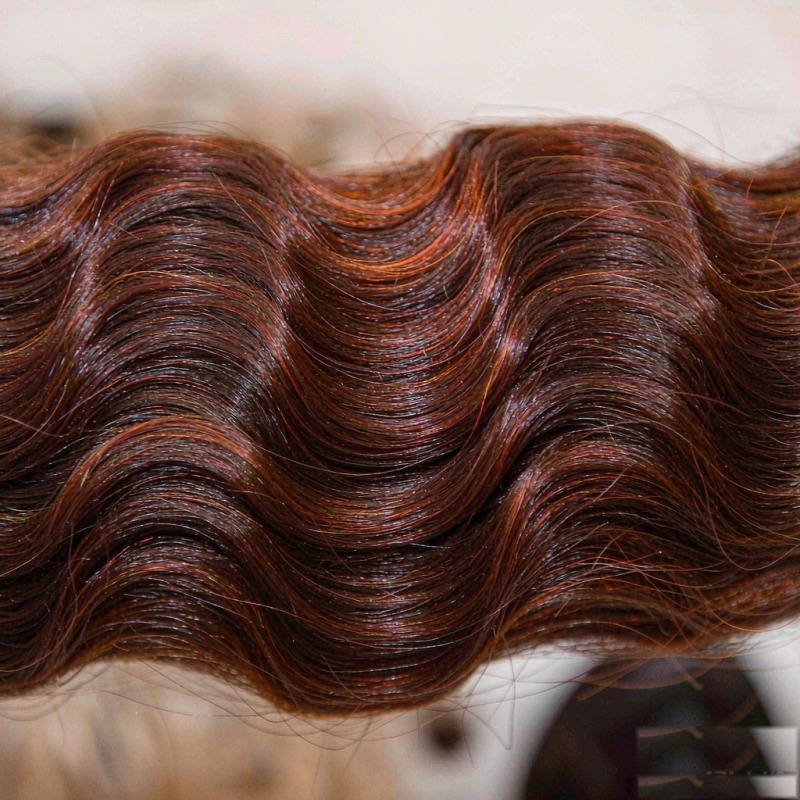 #350 Copper Red Water Wave 13x4 Lace Front Wig 100% Human Hair