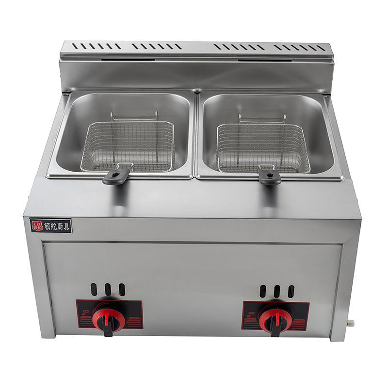 6L+6L luxury dual tanks gas deep fryer