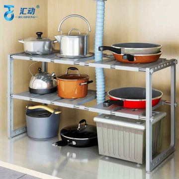 Multi-Purpose Kitchen Storage Organizer: Expandable Shelving for Sink, Tableware, Cookware, Sundries, and More