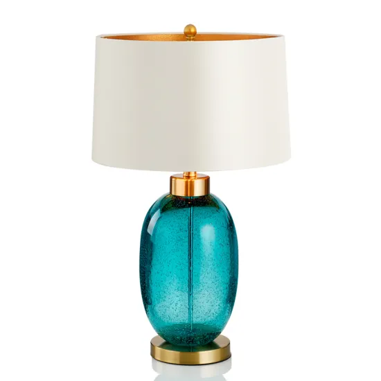 Modern Blue Luxury LED Table Lamp - Glass Home Decor Lighting
