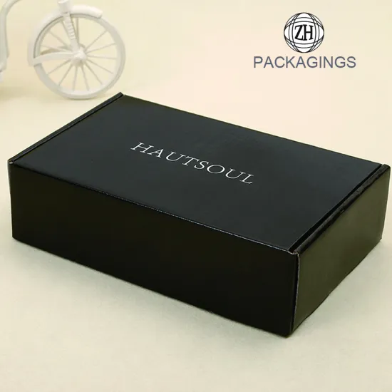 Black color glossy lamination bra mailing box