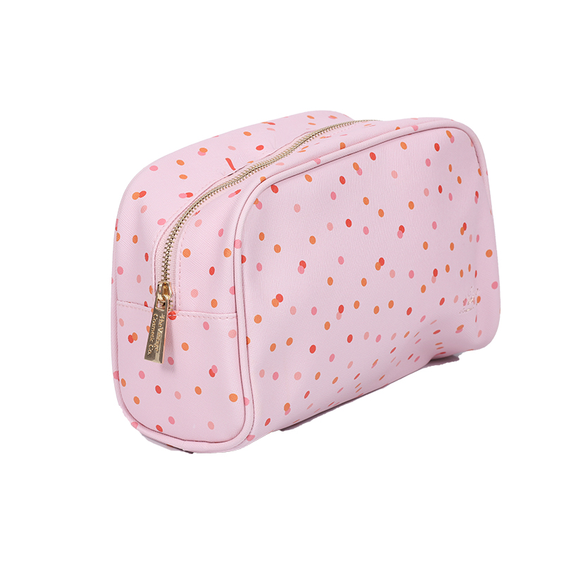 Bolsa de maquiagem de Twill PU Cross Print