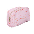 Cross print PU twill makeup bag