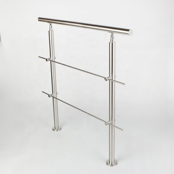 Floor Mounted Stainless Steel Step Railings with Crossbars