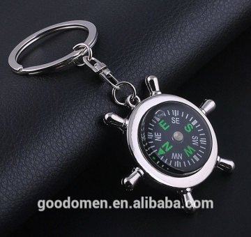 New products promotion gift item custom alloy metal compass keychain