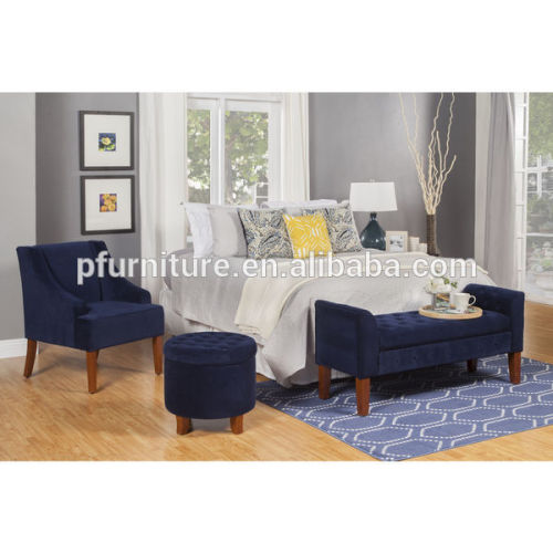 2016New Model Tufted Velvet Storage Long Bench