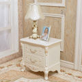 Pure White Two Drawers Wood Nightstands for Bedroom