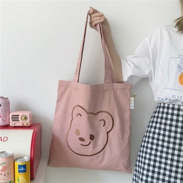 Beer vrouwen canvas handtassen student tas borduurwerk doek