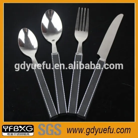 Stainless Steel Black Plastic Handle Cutlery