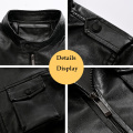 Fashion Men's Zipper Leather Jacket Custom High Quality