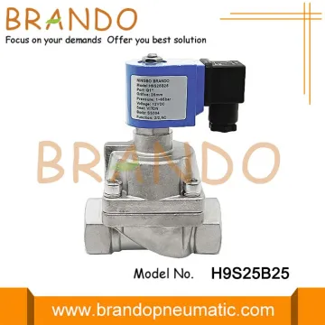 65bar 2/2 Way High Pressure PTFE Seals 25mm SS304 Solenoid Valve