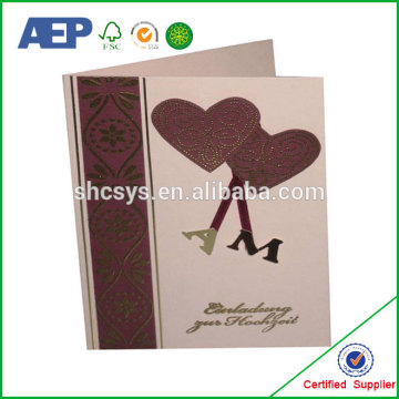 Customized Cheap Wholesale Heart Shape Greeting Card