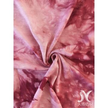 Tessuto elasticizzato in rayon con tintura tie-dye