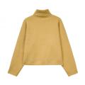 Long-sleeved Knit Top with Stand Collar