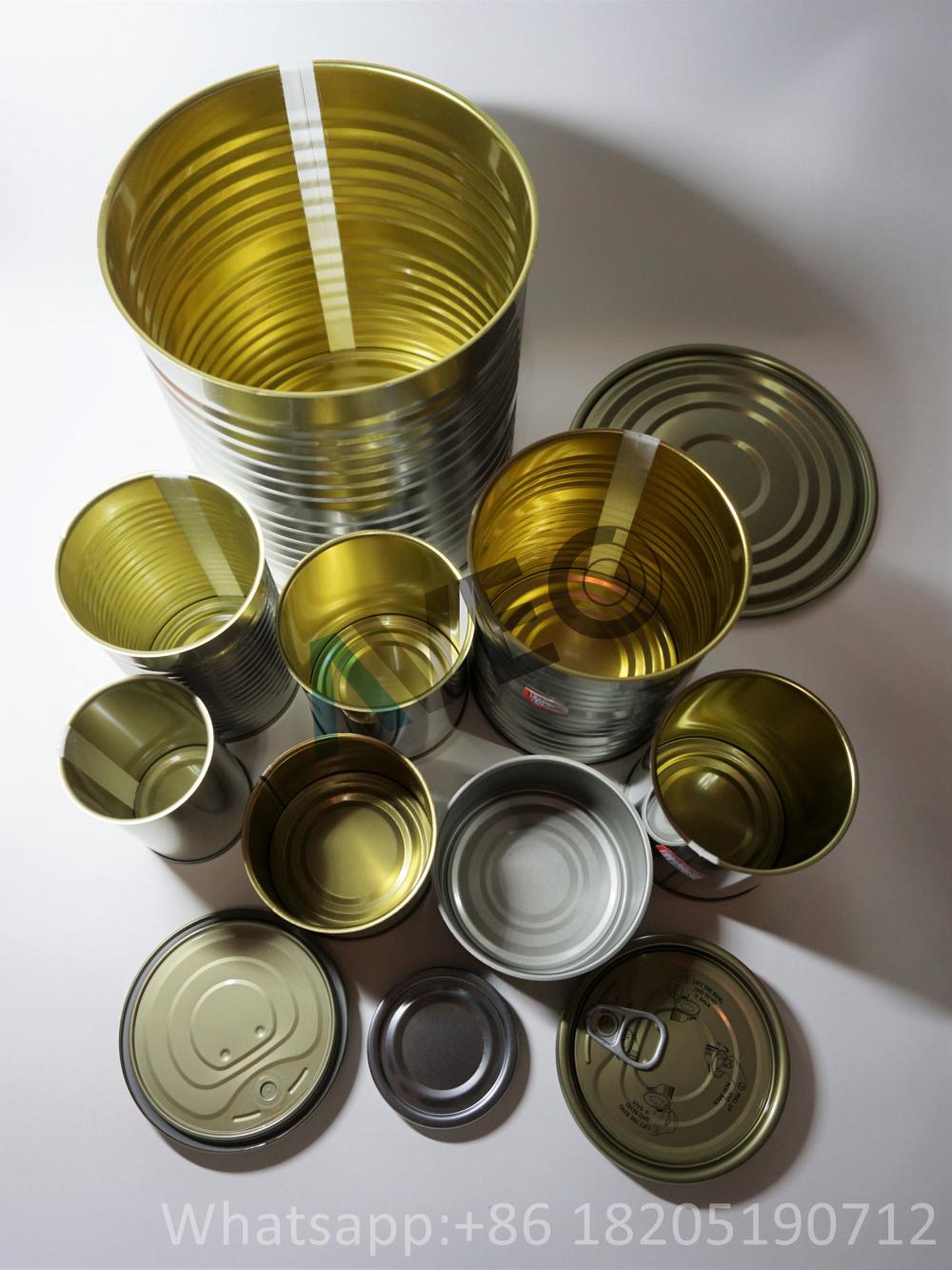 3 pieces food round tin cans