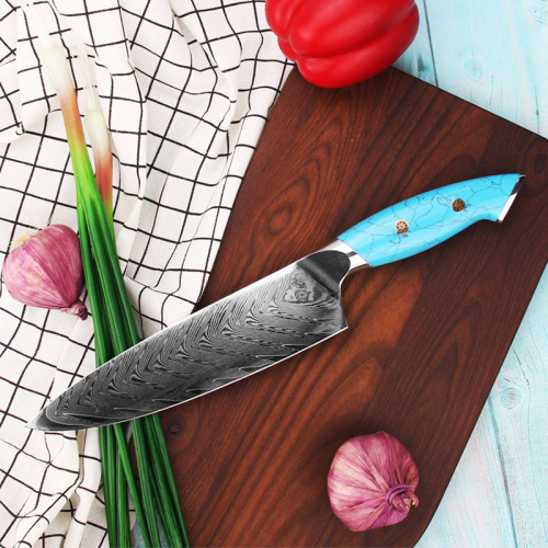Turquoise Handle VG10 Damascus Cooking Knives