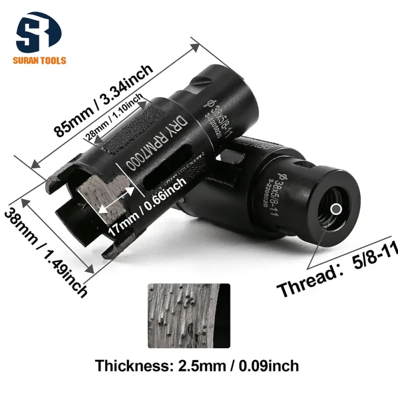 38mm Wet Dry Diamond Core Drill Bits for Stone and Granite