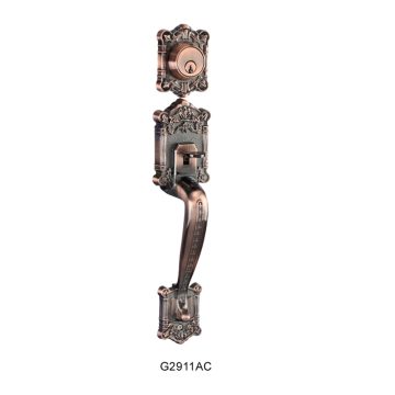 Classic Style Brass Plated Mortise Handle Lockset