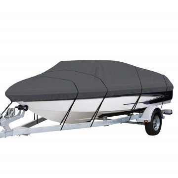 Waterproof 300D Polyester Oxford Fabric Boat Cover with Pulls and Ties