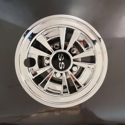 Chrome Wheel Hub Caps and Covers for 8-inch Golf Carts
