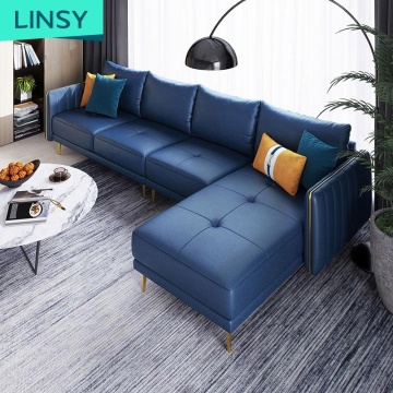 Linsy Italy Design L-Shaped Leather Couch