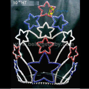 large cheap custom colored patriotic star crowns PC-12015