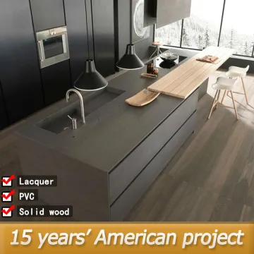 European style cheap solid wood kitchen cabinet
