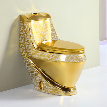 Wholesale Golden Plated Sanitary Wares: WC Strap 250mm One Piece Ceramic Gold Toilet