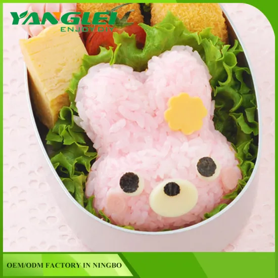Newest Plastic Bento Onigiri Rabbit Japanese Sushi Rice Mould with Seaweed Nori Cutter
