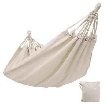 Natural Canvas Portable Hammock Swing for Outdoor Camping